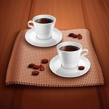Coffee Realistic Background Stock Illustration