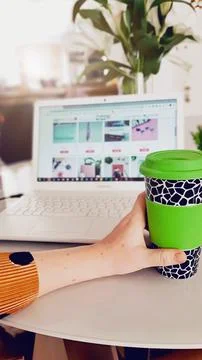 Coffee in a Recyclable Cup Stock Photos
