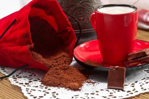 Coffee in a red cup Stock Photos