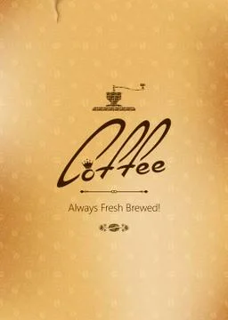 Coffee retro card background Stock Illustration