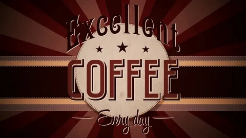 Coffee retro label animation Stock Footage 99340685