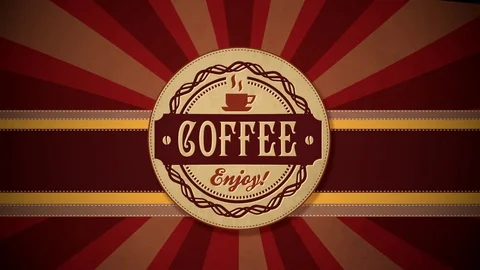 Coffee retro label animation 库存影片 99340687