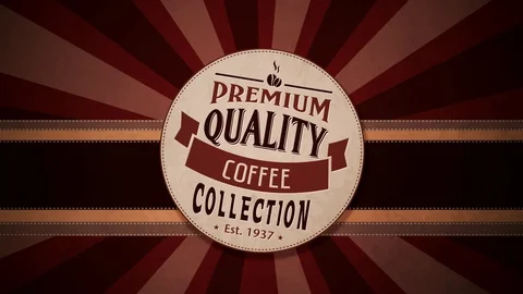Coffee retro label animation Stock Footage 99340691