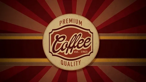 Coffee retro label animation Stock Footage 99340693