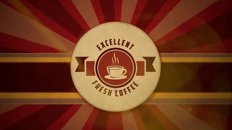 Coffee retro label animation Stock-Footage 99340696