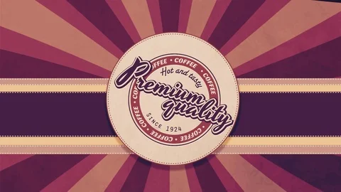 Coffee retro label animation 库存影片 99340702