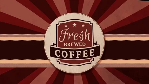 Coffee retro label animation Stock-Footage 99340705