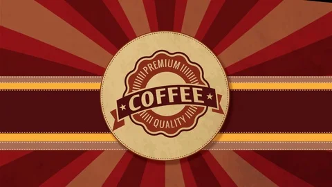 Coffee retro label animation Stock Footage 99340716