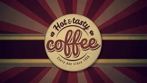 Coffee retro label animation 库存影片 99340718