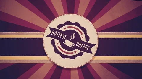 Coffee retro label animation 库存影片 99340721