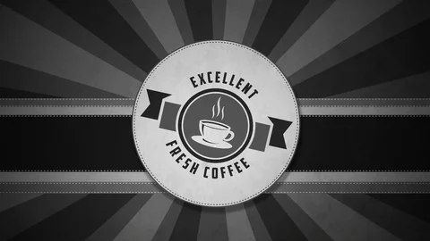 Coffee retro label animation Stock Footage 99340722