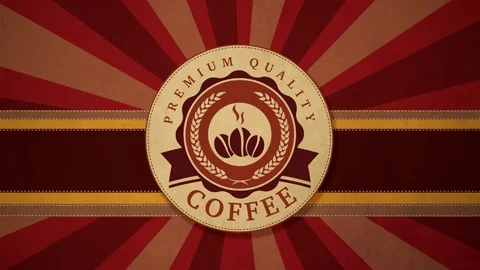 Coffee retro label animation Stock Footage 99340725