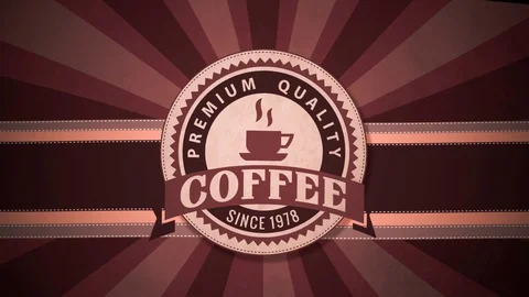Coffee retro label animation Stock Footage 99340729