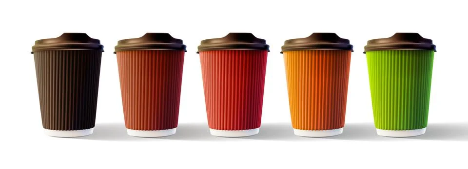 Coffee Ripple Cups Isolated Vector EPS10 Stock Illustration
