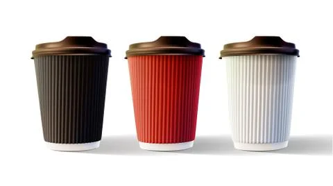 Coffee Ripple Cups Isolated Vector EPS10 Stock Illustration