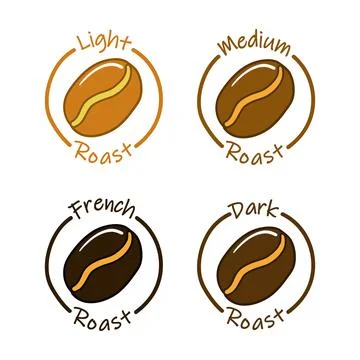 Coffee roast quality label set, sticker element Stock Illustration