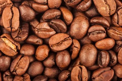Coffee roasted  background closeup Stock Photos