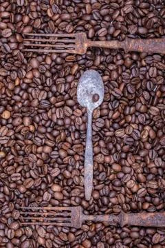 Coffee roasted  background closeup Stock Photos