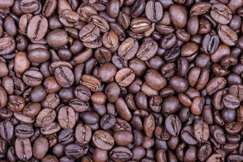 Coffee roasted  background closeup Stock Photos