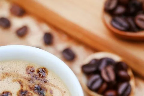 Coffee with roasted beans Stock Photos