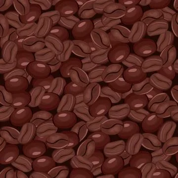 Coffee roasted beans seamless pattern. Stock Illustration