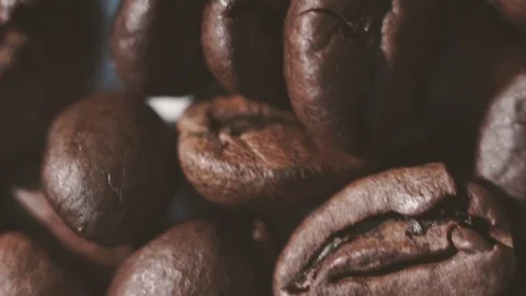 Coffee, Roasted coffee beans closeup Stock Footage 81732897