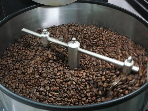 Coffee Roaster Batch of Beans 写真素材