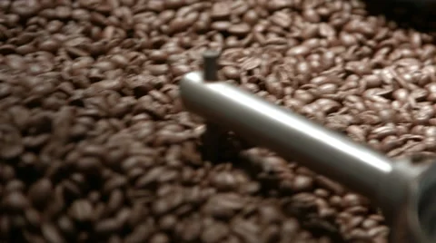 Coffee Roaster Beans Closeup Stock Footage 47544902