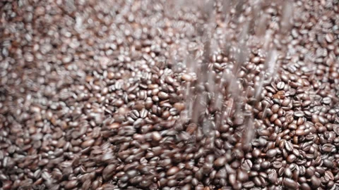 Coffee roaster, coffee beans that are roasted from the oven to ripen Stock Footage 270409309