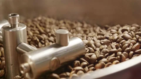 Coffee Roaster Cooling Batch of Beans Stock Footage 137730790