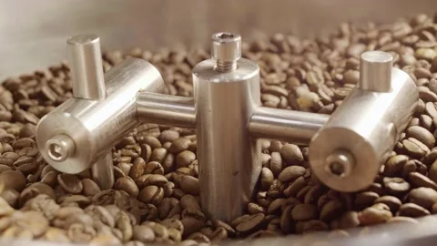 Coffee Roaster Cooling Batch of Beans Stock Footage 137731543