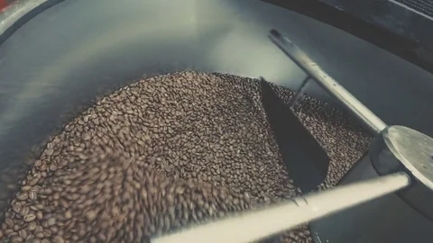 Coffee Roaster Cooling Down Stock Footage 77381974