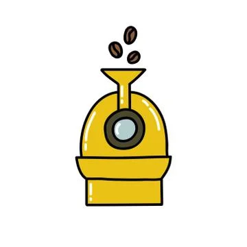 Coffee roaster doodle icon, vector color illustration Stock Illustration