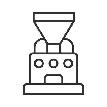 Coffee roaster icon in line design. coffee roaster, bean roasting, cafe industry Stock Illustration