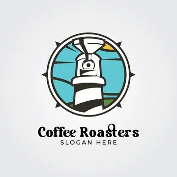Coffee-roaster logo and coffee shop logo. Stock Illustration