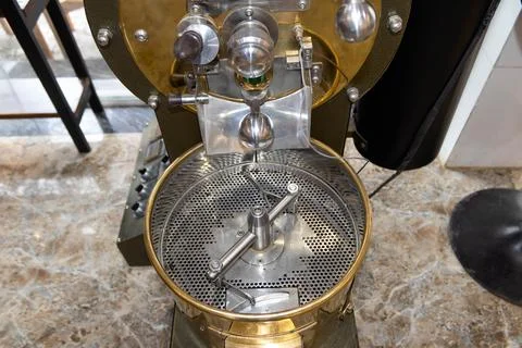 Coffee Roaster Machine Close-Up. Stock Photos