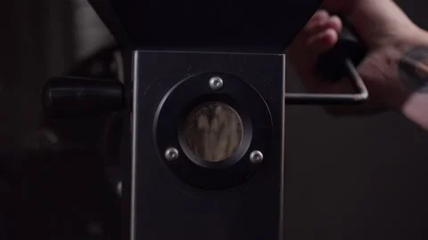 Coffee roaster machine de-stoning roasted coffee bean flowing into cooling plate Stock Footage 199473424