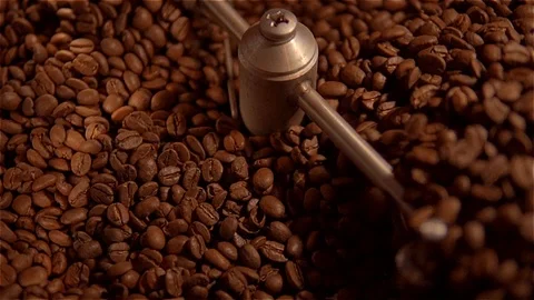 Coffee roaster .VAT for roasting coffee beans. roaster. сoffee beans in the Video stock 99749115