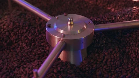 Coffee roaster.Freshly roasted coffee beans, Stock Footage 149028628