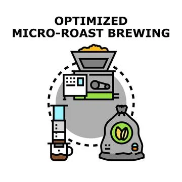 Coffee roasting and brewing process concept Illustrazione stock