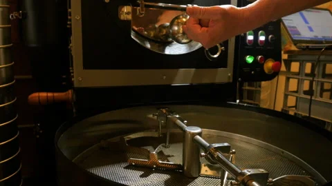 Coffee Roasting - Beans - Removing from Roaster 스톡 동영상 152270849