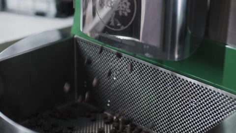 Coffee Roasting Cooking Slow Motion Close Up Stock Footage 278125280