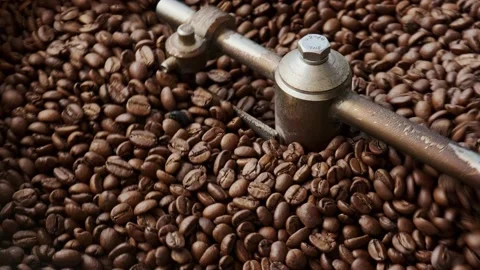 Coffee roasting machine in action Stock Footage 132333600