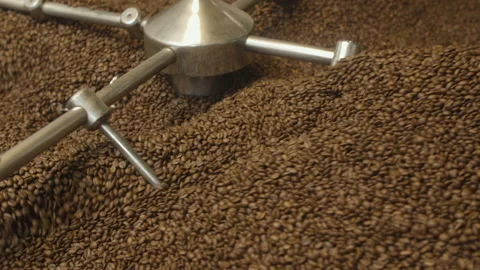 Coffee Roasting Machine, Close Shot Stock Footage 147633431