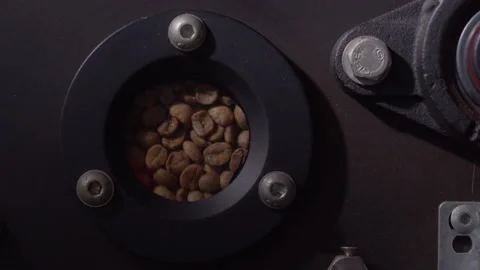 Coffee Roasting Machine in Operation. Slow-Motion Stock Footage 199472976