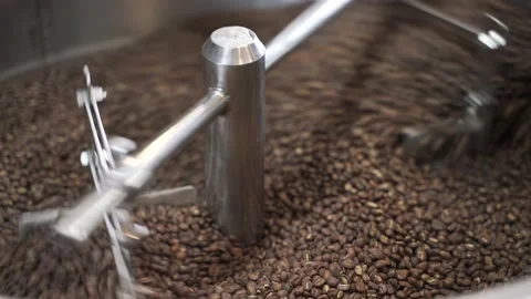 Coffee roasting machine process Stock Footage 139026856