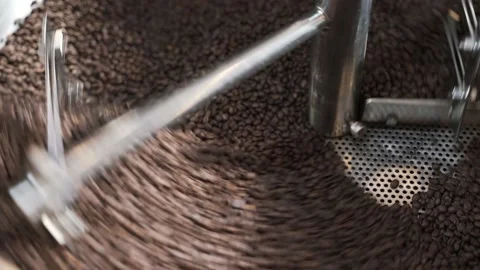 Coffee roasting machine process Stock Footage 140039152