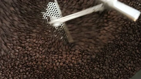 Coffee roasting machine process Stock Footage 140516716