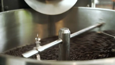 Coffee roasting machine process Video stock 174019377
