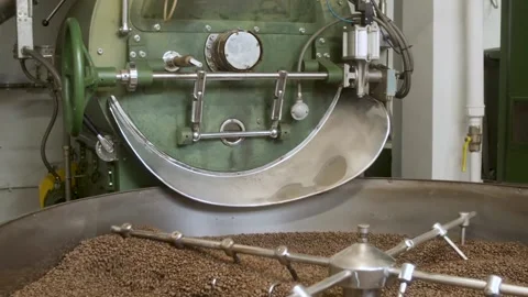 Coffee Roasting Machine, Wide Shot Stock Footage 147633434